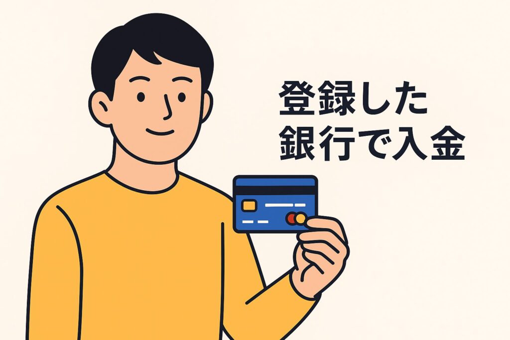 登録した銀行で入金