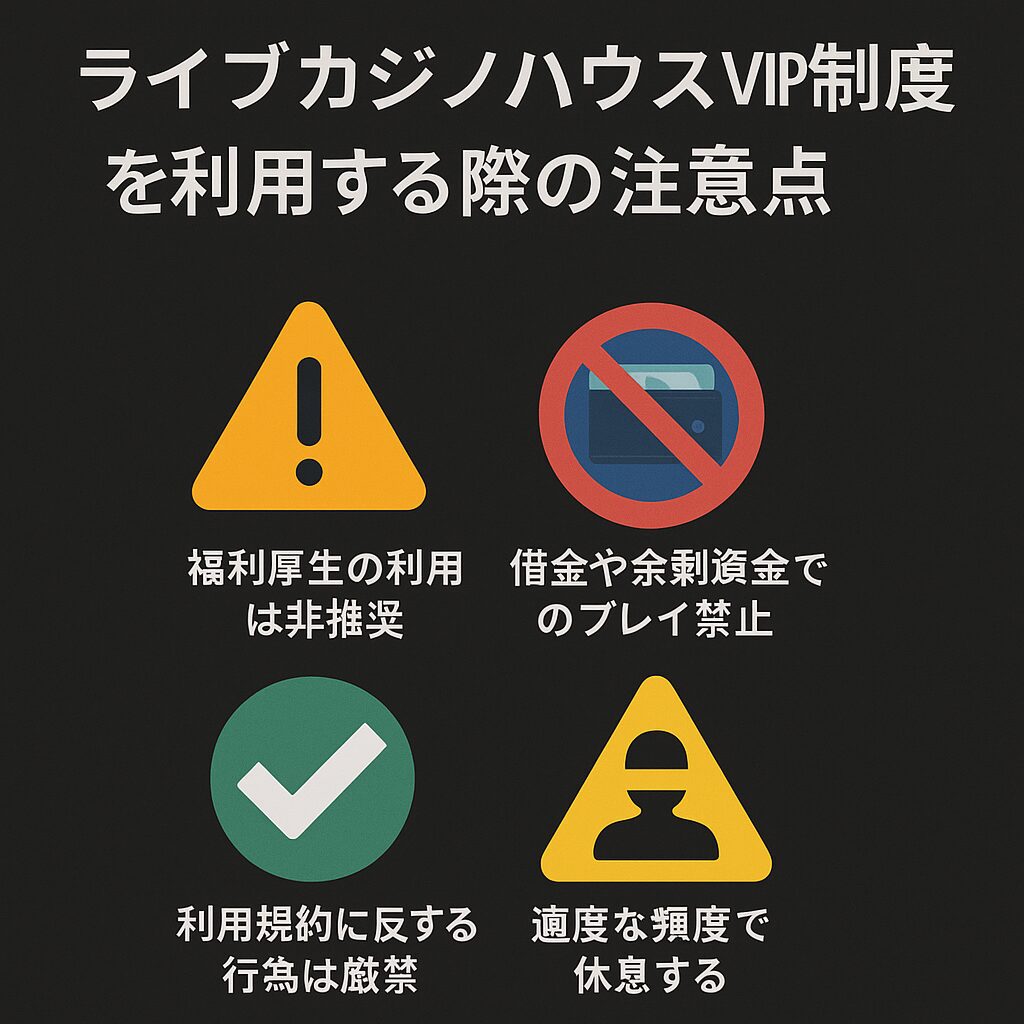 ライブカジノハウスVIP制度を利用する際の注意点