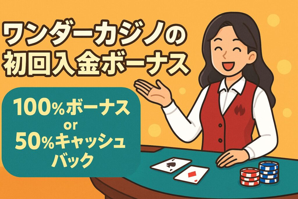 ワンダーカジノで激アツな初回入金ボーナスを手にしよう!
