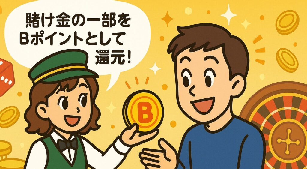 賭け金の一部をBポイントとして、還元。